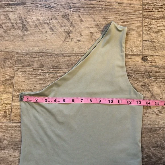 Body contour one shoulder tank top - Sage Green - Express Small, NWT - Picture 3 of 5